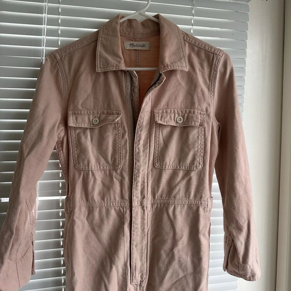 Madewell Garment‎ Dyed Zip Front Coverall in Avalon Pink Jumpsuit S/M - Picture 2 of 13